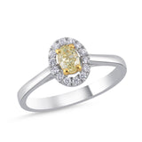 0.40 Kt.Fancy Yellow Pırlanta Oval Tasarımlı Yüzük