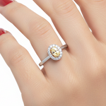 0.40 Kt.Fancy Yellow Pırlanta Oval Tasarımlı Yüzük