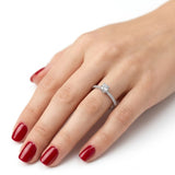 0.45 Ct. Doğal Pırlanta Yan Taşlı Tasarım Yüzük, 14 Ayar Altın