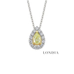0.45 Karat Fancy Yellow Doğal Pırlanta Damla Tasarımlı Kolye