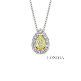 0.45 Karat Fancy Yellow Doğal Pırlanta Damla Tasarımlı Kolye