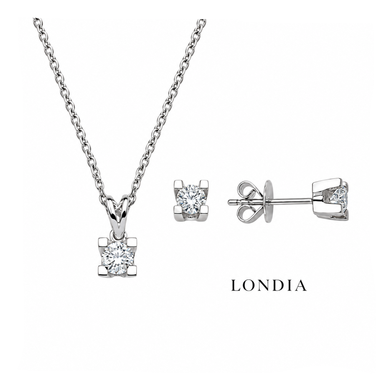0.45 Kt. Doğal Pırlanta F Rengi Valentine Model Tektaş Set