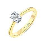 0.50 Ct. Doğal Pırlanta Oval Tektaş ‘Klasik’ Yüzük, 14 Ayar Altın