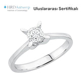 0.50 Ct. Kelebek Tasarım Tektaş Yüzük, 14 Ayar Altın