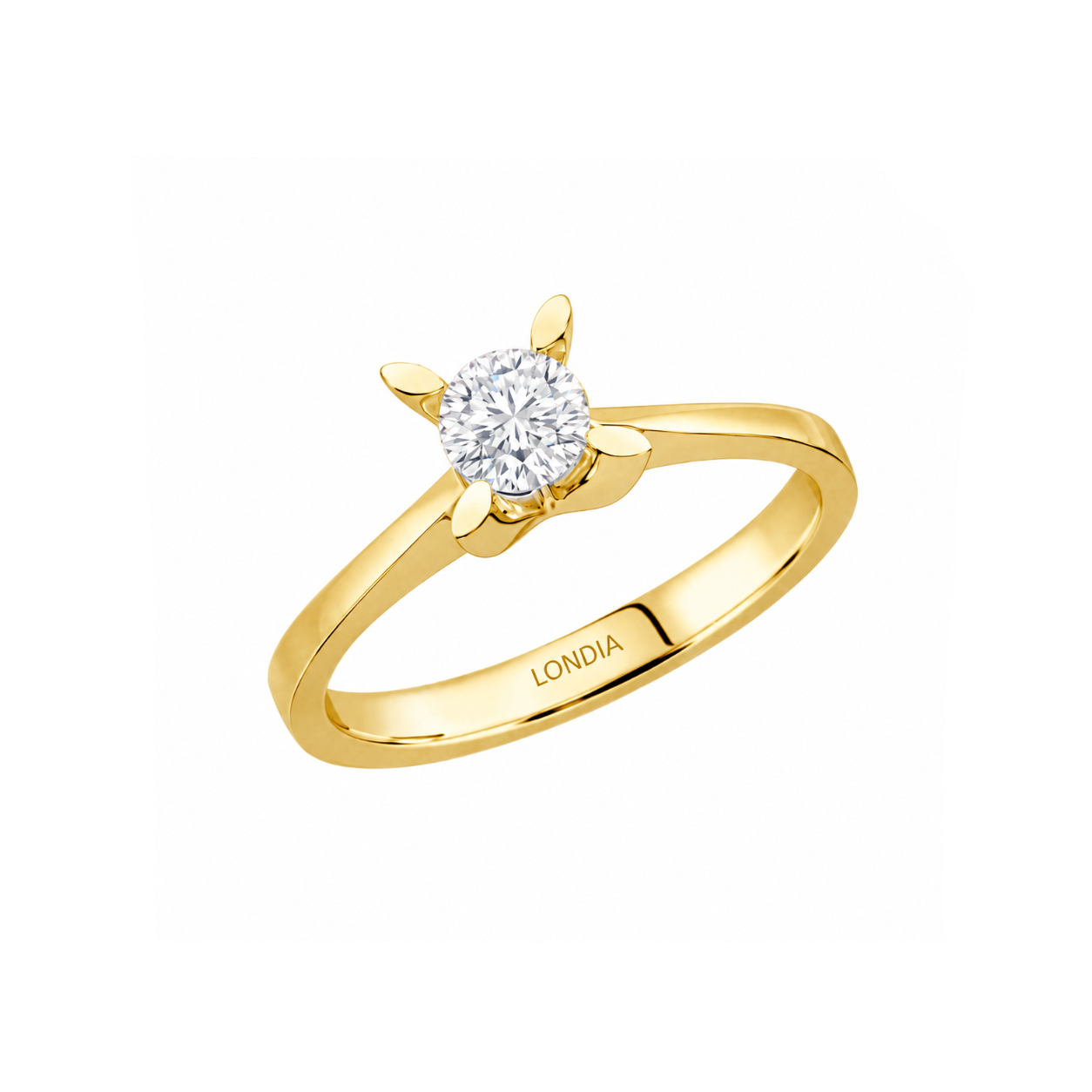 0.50 Ct. Kelebek Tasarım Tektaş Yüzük, 14 Ayar Altın