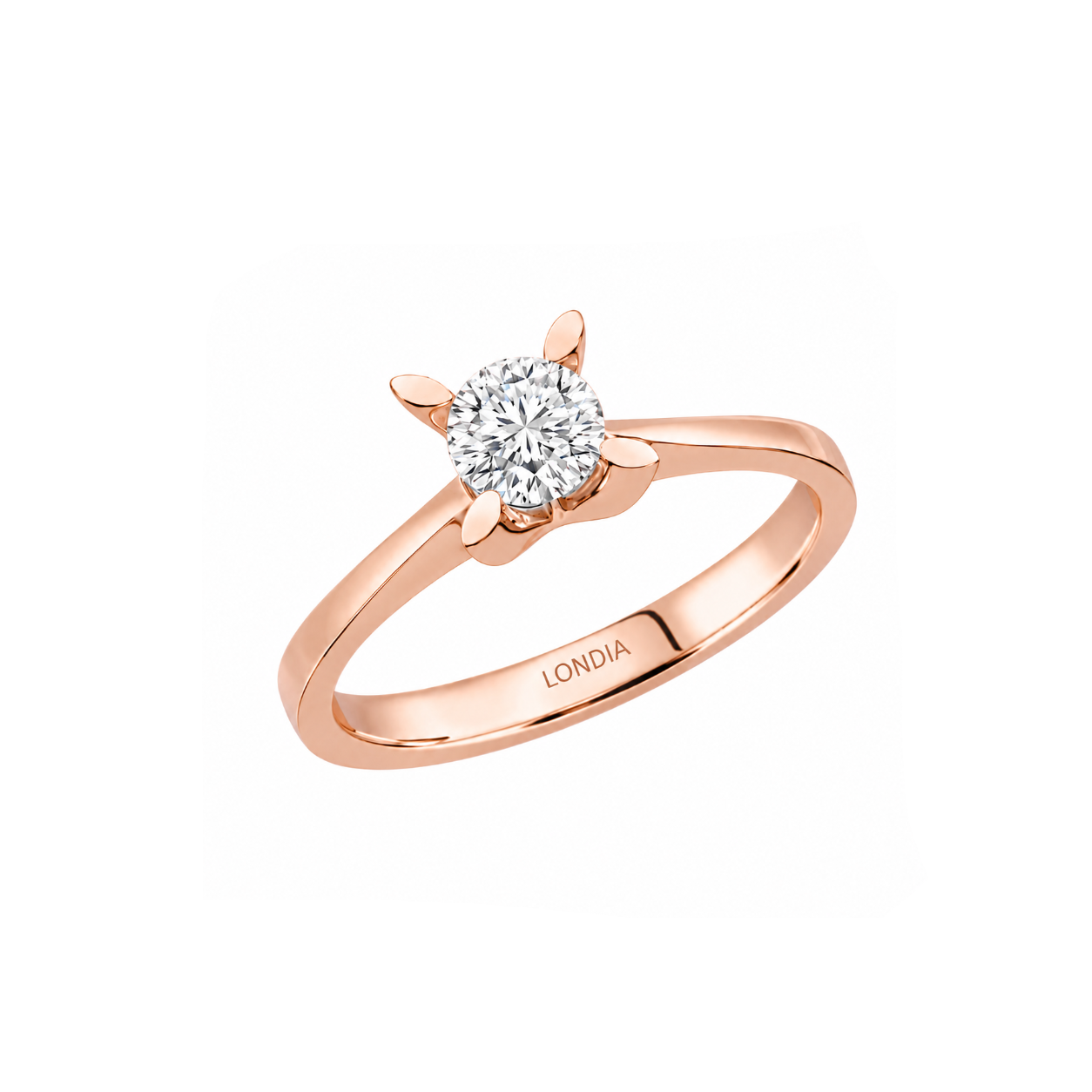 0.50 Ct. Kelebek Tasarım Tektaş Yüzük, 14 Ayar Altın