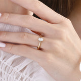 0.50 Ct. Doğal Pırlanta Oval Tektaş ‘Klasik’ Yüzük, 14 Ayar Altın