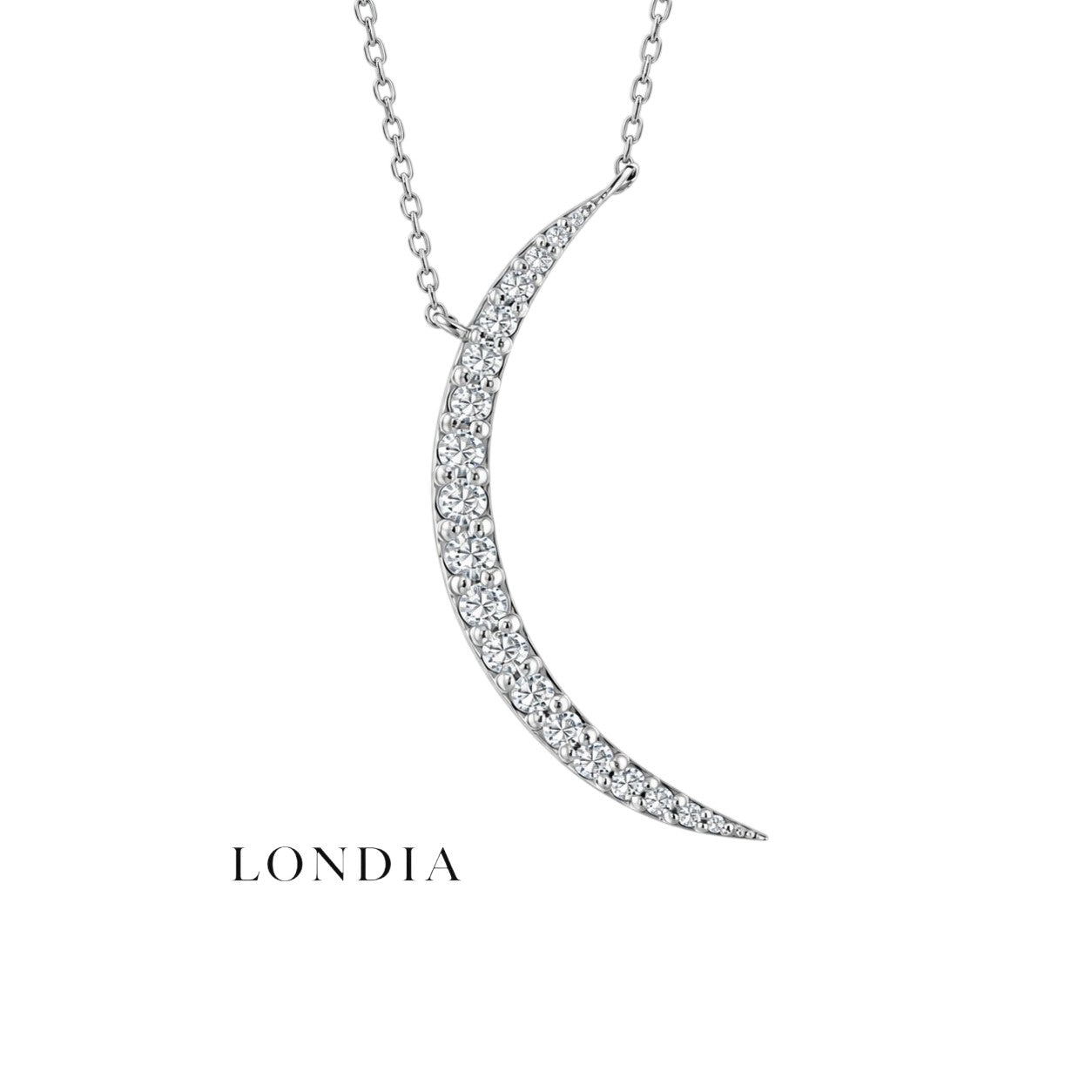 0.50 Karat Doğal Pırlanta Luna Tasarım Kolye