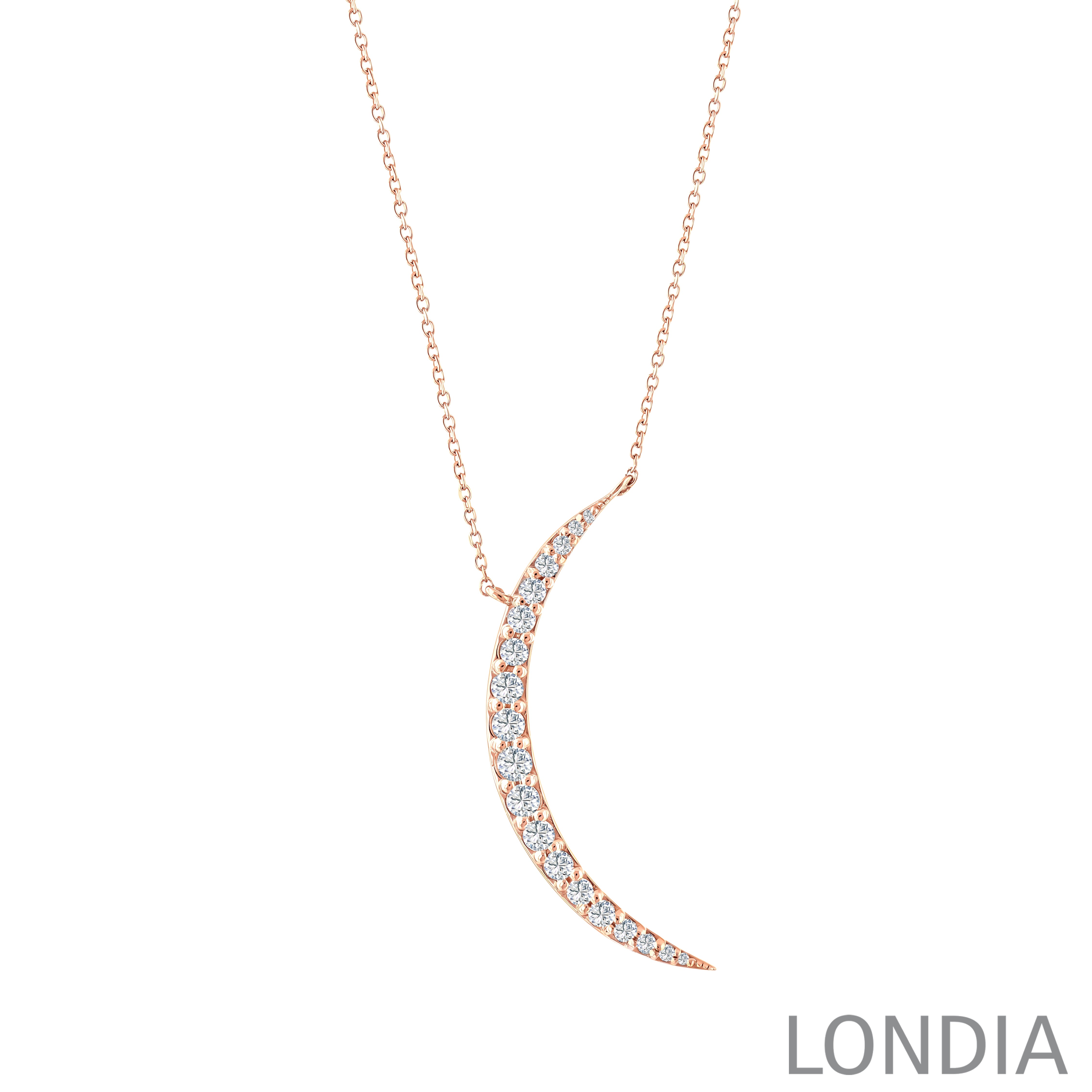 0.50 Karat Doğal Pırlanta Luna Tasarım Kolye