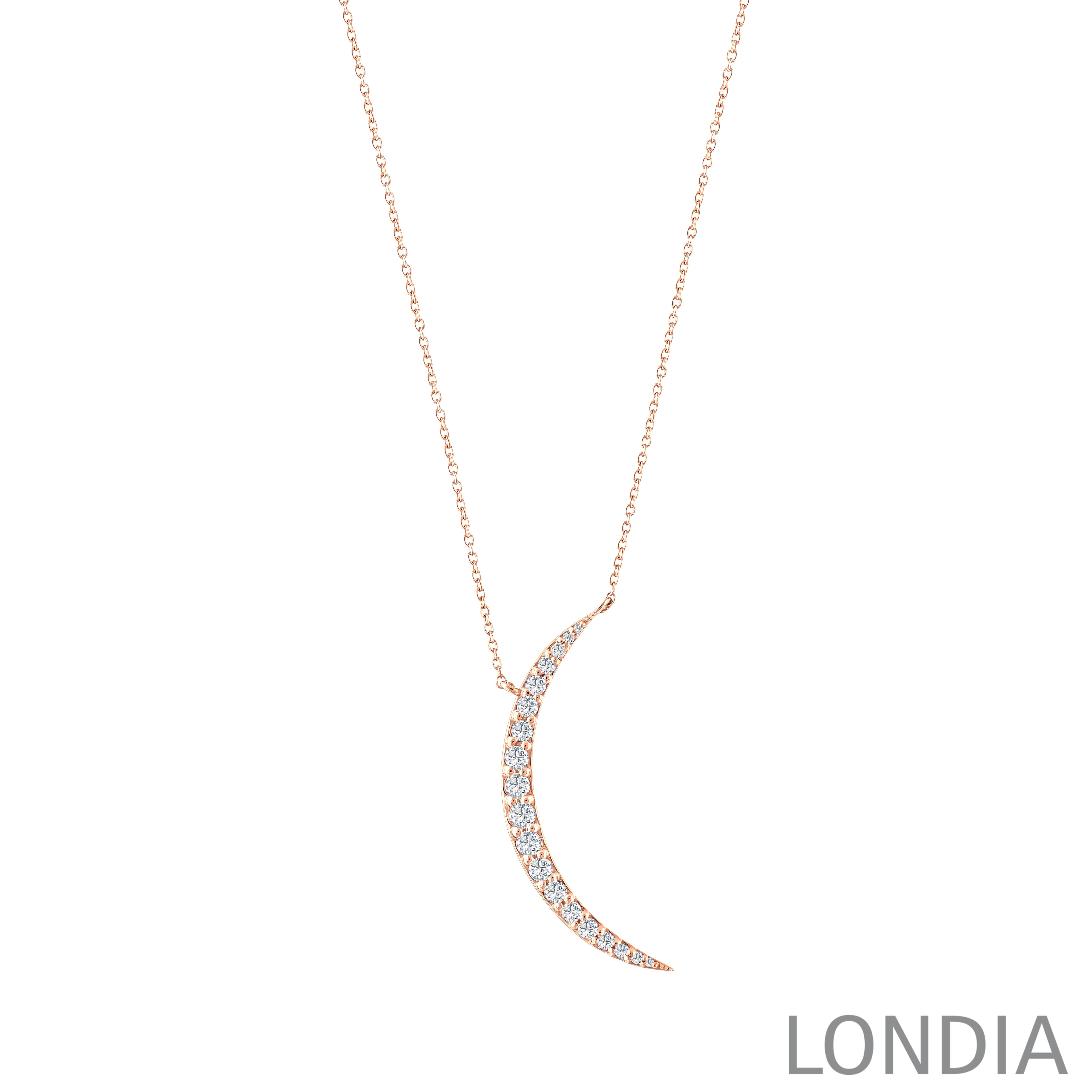 0.50 Karat Doğal Pırlanta Luna Tasarım Kolye