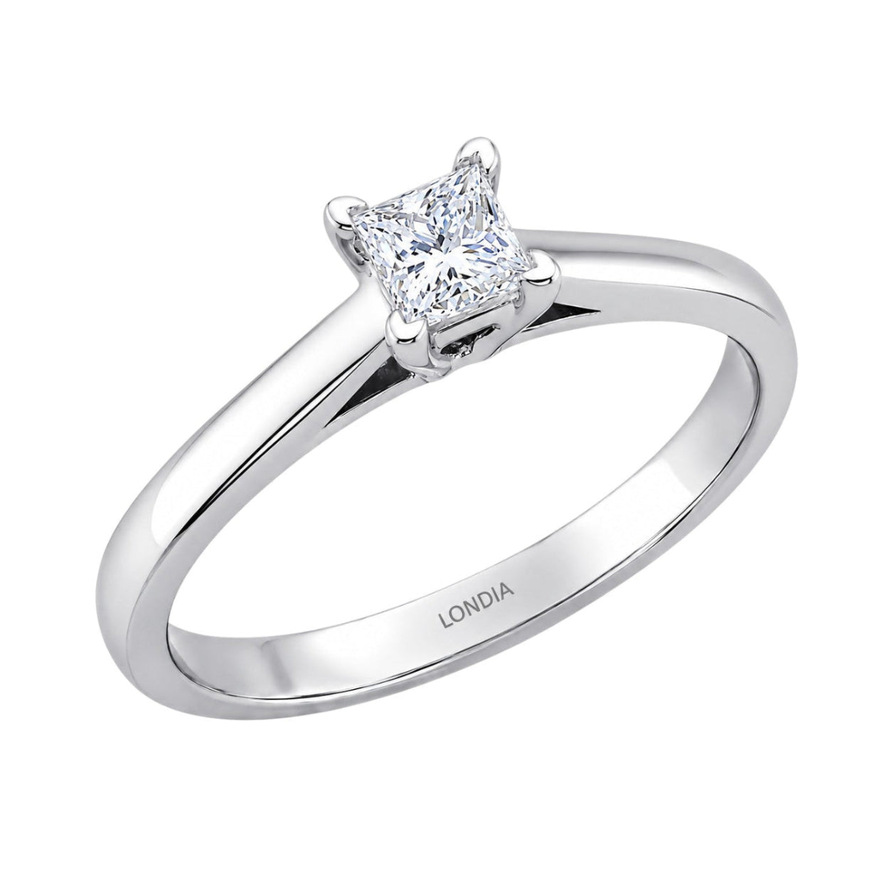 0.50 Karat F Rengi GIA Uluslararası Sertifikalı Prenses Tektaş Yüzük