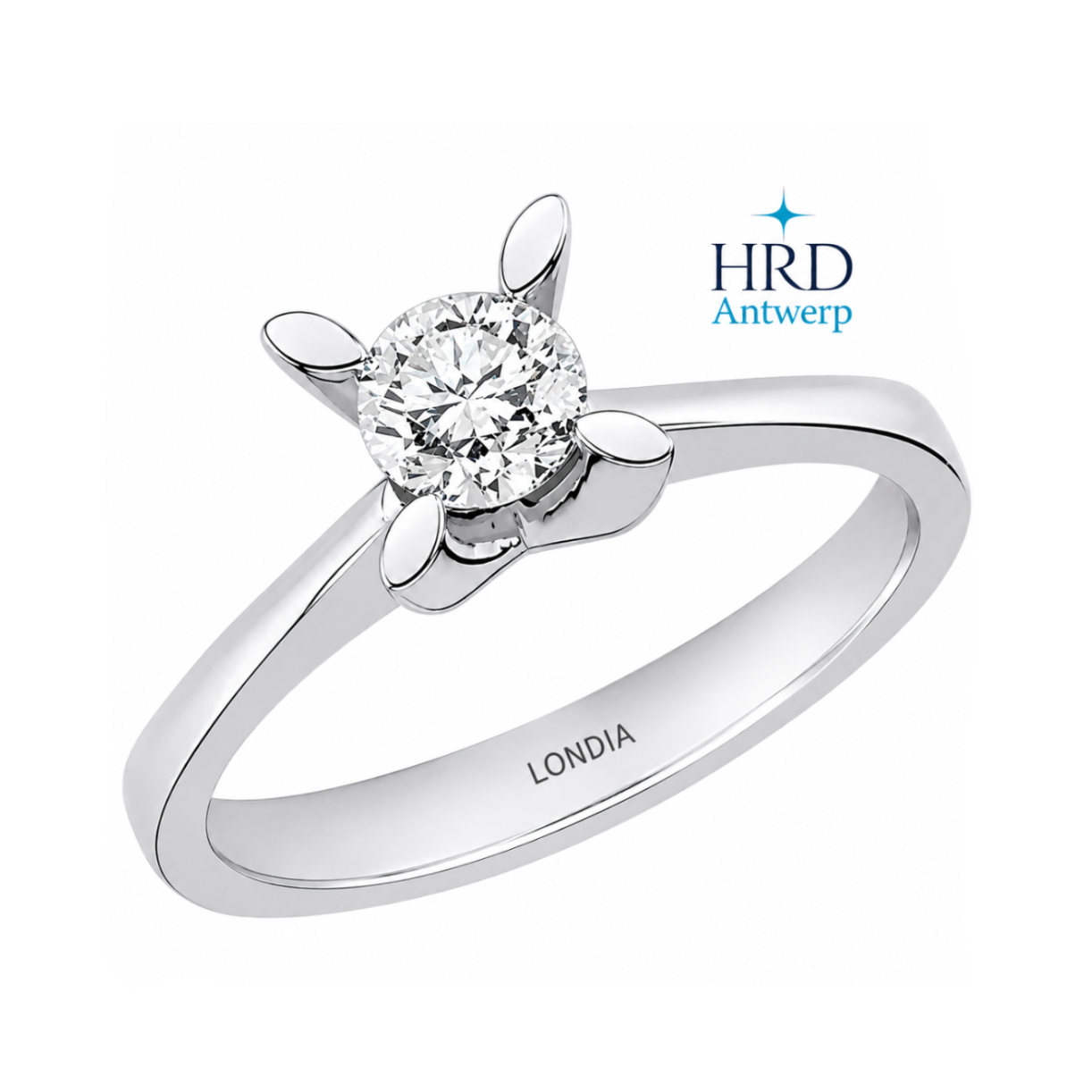 0.50 Karat F Rengi HRD Uluslararası Sertifikalı Kelebek Model Tektaş