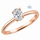 0.50 Karat F Rengi Uluslararası HRD Sertifikalı Oval Tektaş Yüzük