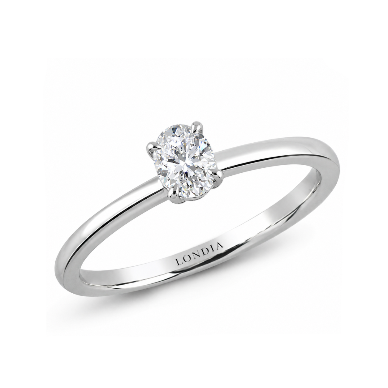 0.50 Kt. Doğal Pırlanta Oval Tektaş Yüzük