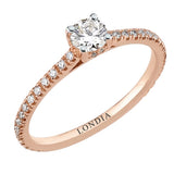 0.55 Ct. Doğal Pırlanta Yan Taşlı Tasarım Yüzük, 14 Ayar Altın