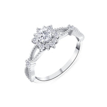 0.55 Ct. Doğal Pırlanta Vintage Tasarım ‘Lotus’ Yüzük, 18 Ayar Altın