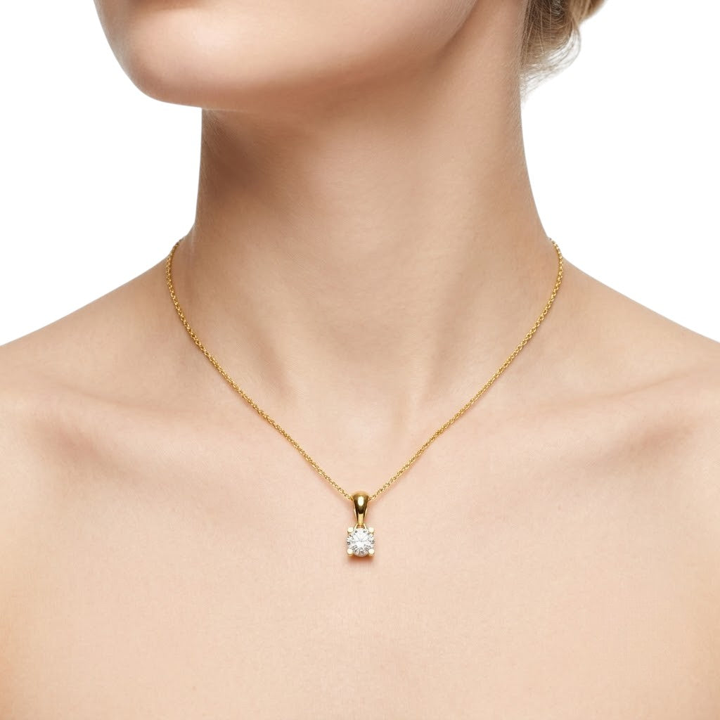 0.60 Ct Londia Doğal Pırlanta Tasarım Tektaş Set 18K Altın