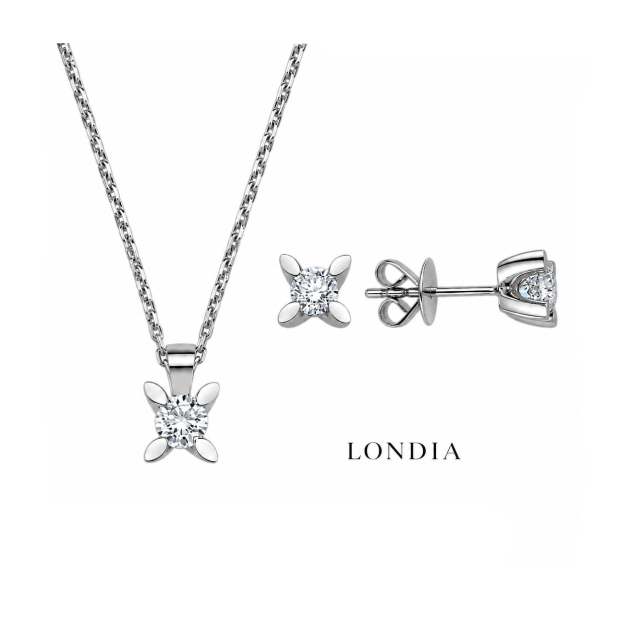 0.60 Karat Doğal Pırlanta F Rengi Kelebek Model Tektaş Set