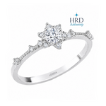 0.60 Karat F Rengi HRD Uluslararası Sertifikalı Lotus Tektaş Yüzük