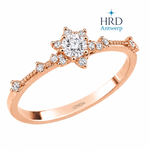 0.60 Karat F Rengi HRD Uluslararası Sertifikalı Lotus Tektaş Yüzük