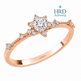 0.60 Karat F Rengi HRD Uluslararası Sertifikalı Lotus Tektaş Yüzük
