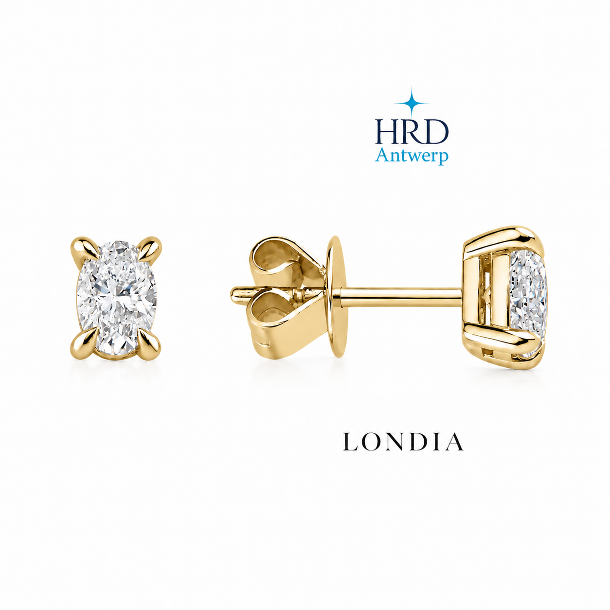 0.60 Karat F Rengi HRD Uluslararası Sertifikalı Oval Tektaş Küpe