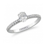 0.70 Ct. Doğal Oval Pırlanta Solitaire “Yan Taşlı” Yüzük – 14 Ayar Altın