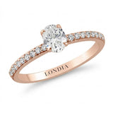 0.70 Ct. Doğal Oval Pırlanta Solitaire “Yan Taşlı” Yüzük – 14 Ayar Altın