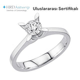 0.70 Ct. Kelebek Tasarım Tektaş Yüzük, 14 Ayar Altın