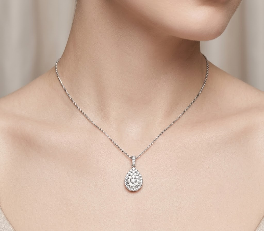0.75 Karat Doğal Pırlanta Koronet Tasarım Kolye