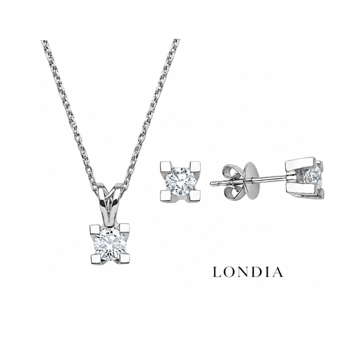 0.75 Kt. Doğal Pırlanta F Rengi Valentine Model Tektaş Set