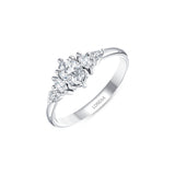 0.80 Ct. Doğal Oval Pırlanta Yan Taşlı Yüzük, 14 Ayar Altın
