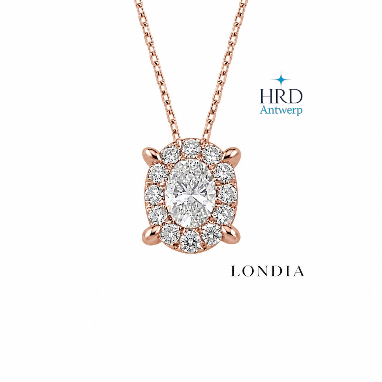 0.80 Karat F Renk Doğal Pırlanta HRD Sertifikalı Magic Oval Kolye