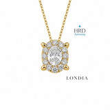 0.80 Karat F Renk Doğal Pırlanta HRD Sertifikalı Magic Oval Kolye