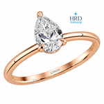 0.90 Karat F Rengi Doğal Pırlanta HRD Sertifikalı Damla Tektaş Yüzük
