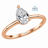 0.90 Karat F Rengi Doğal Pırlanta HRD Sertifikalı Damla Tektaş Yüzük
