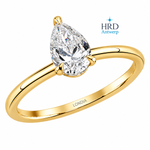 0.90 Karat F Rengi Doğal Pırlanta HRD Sertifikalı Damla Tektaş Yüzük