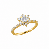 0.95 Ct. Doğal Pırlanta Vintage Tasarım ‘Lotus’ Yüzük, 14 Ayar Altın