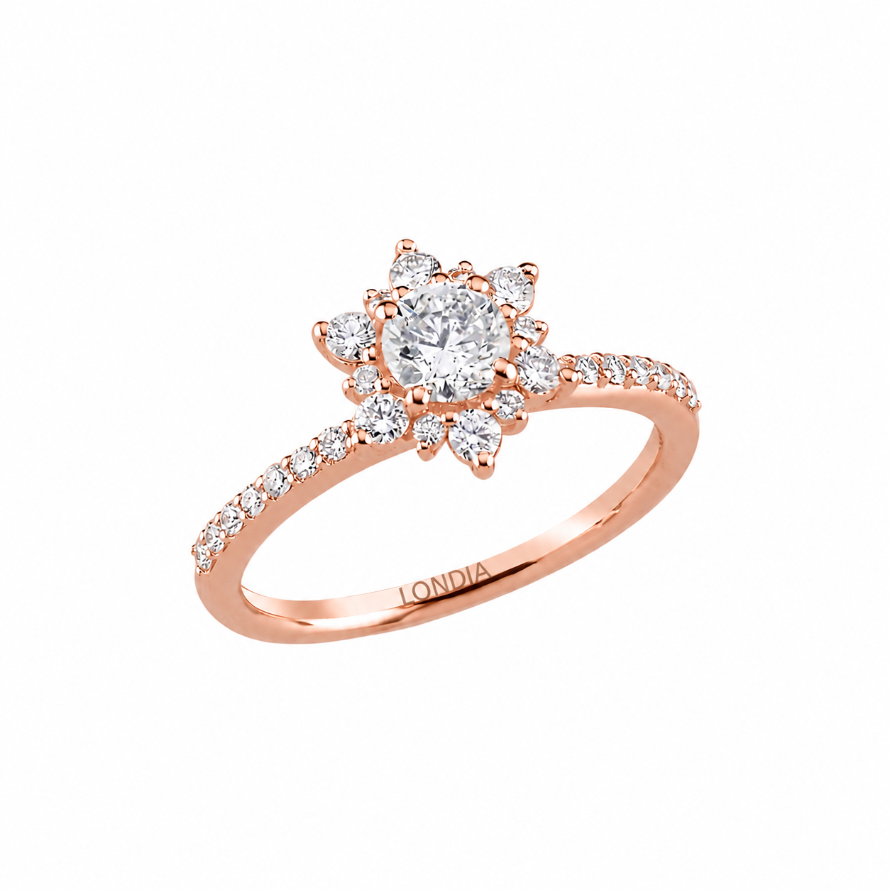 0.95 Ct. Doğal Pırlanta Vintage Tasarım ‘Lotus’ Yüzük, 14 Ayar Altın