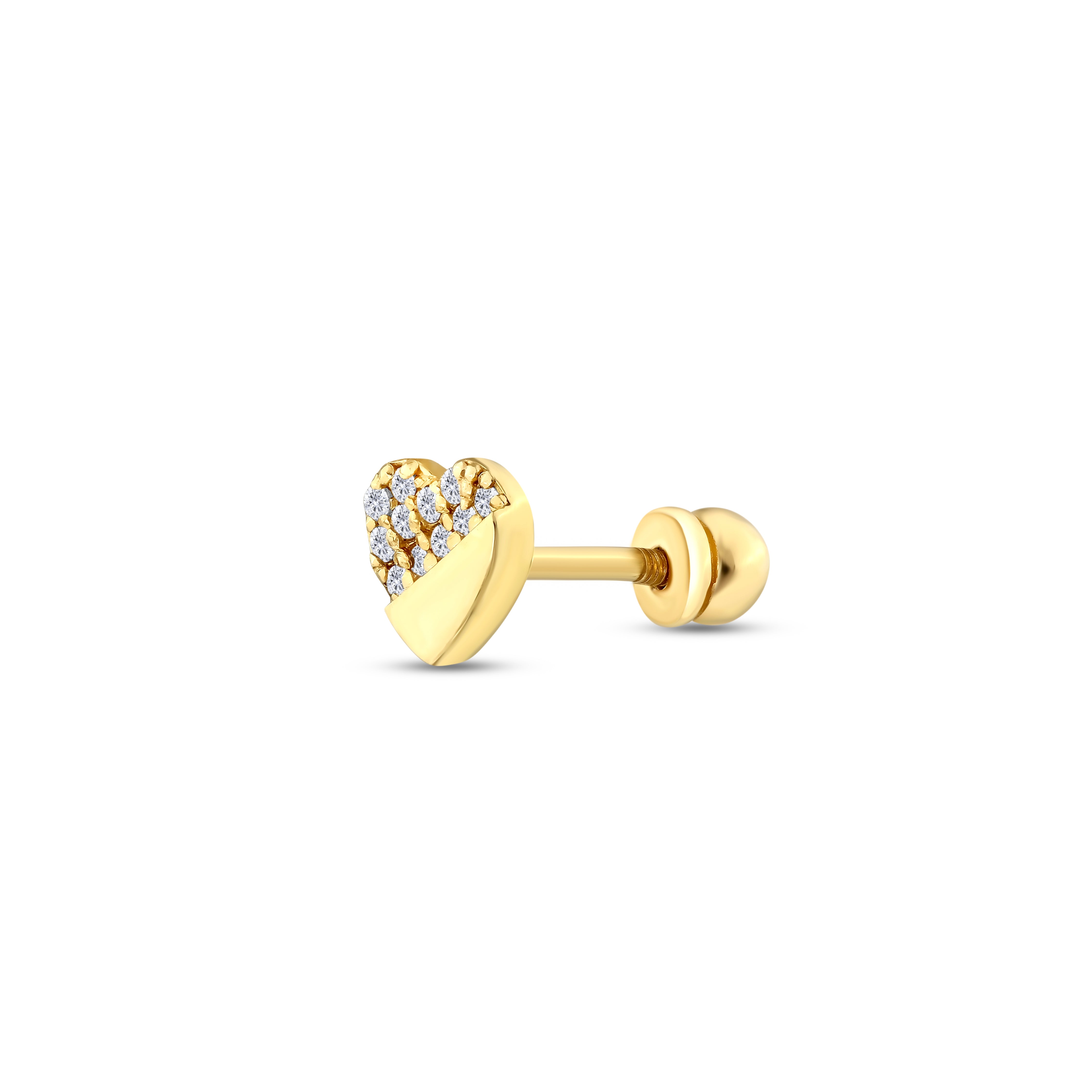 0,04 Karat Londia Heart Pırlanta Tasarım Piercing