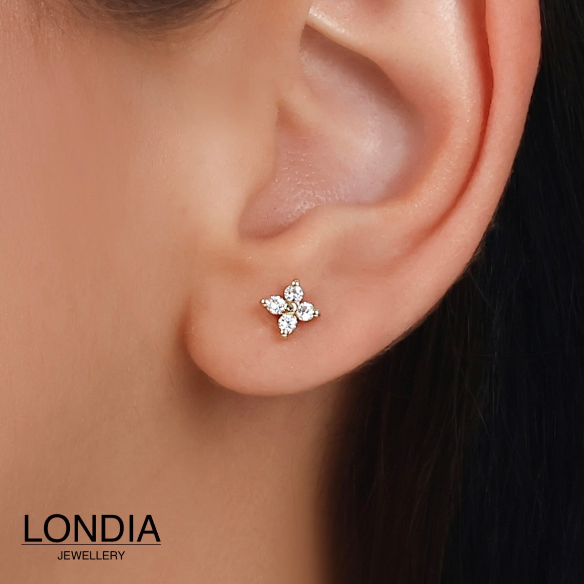 0,12 Karat Londia Pırlanta Primrose Tasarım Piercing