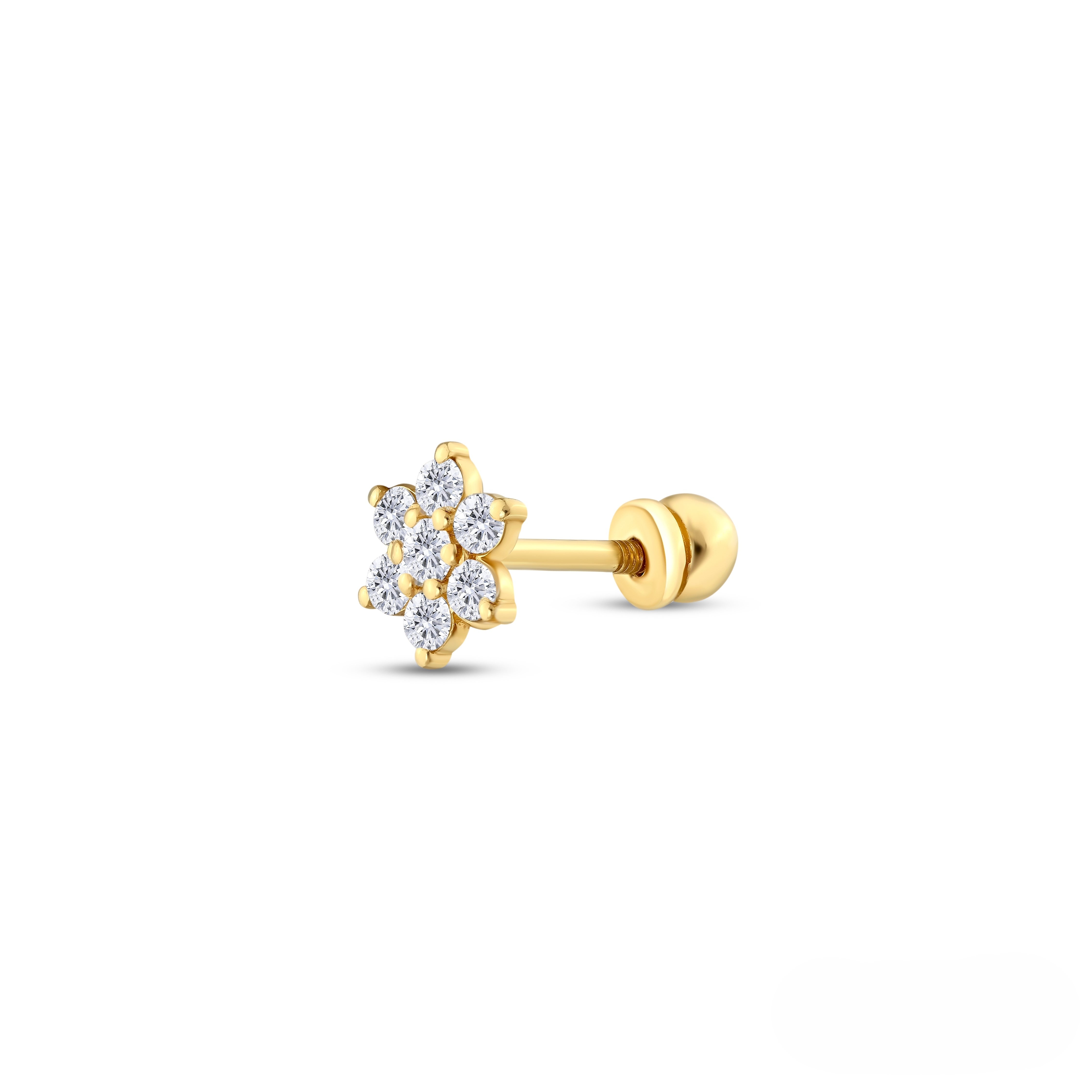 0,16 Karat Londia Daisy Pırlanta Tasarım Piercing