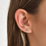 0,20 Karat Doğal Pırlanta Bezel Tasarımlı Çivi Küpe | LONDIA