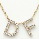 0,20 Karat Pırlantalı Harf Tasarım Kolye, 14 Ayar Saf Altın