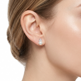 0,25 Karat İncili Pırlanta Küpe