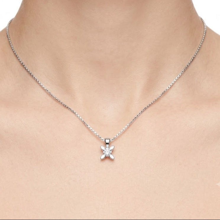 0,30 Ct Doğal Pırlanta Londia Kelebek Tasarım Tektaş Set 14K Altın