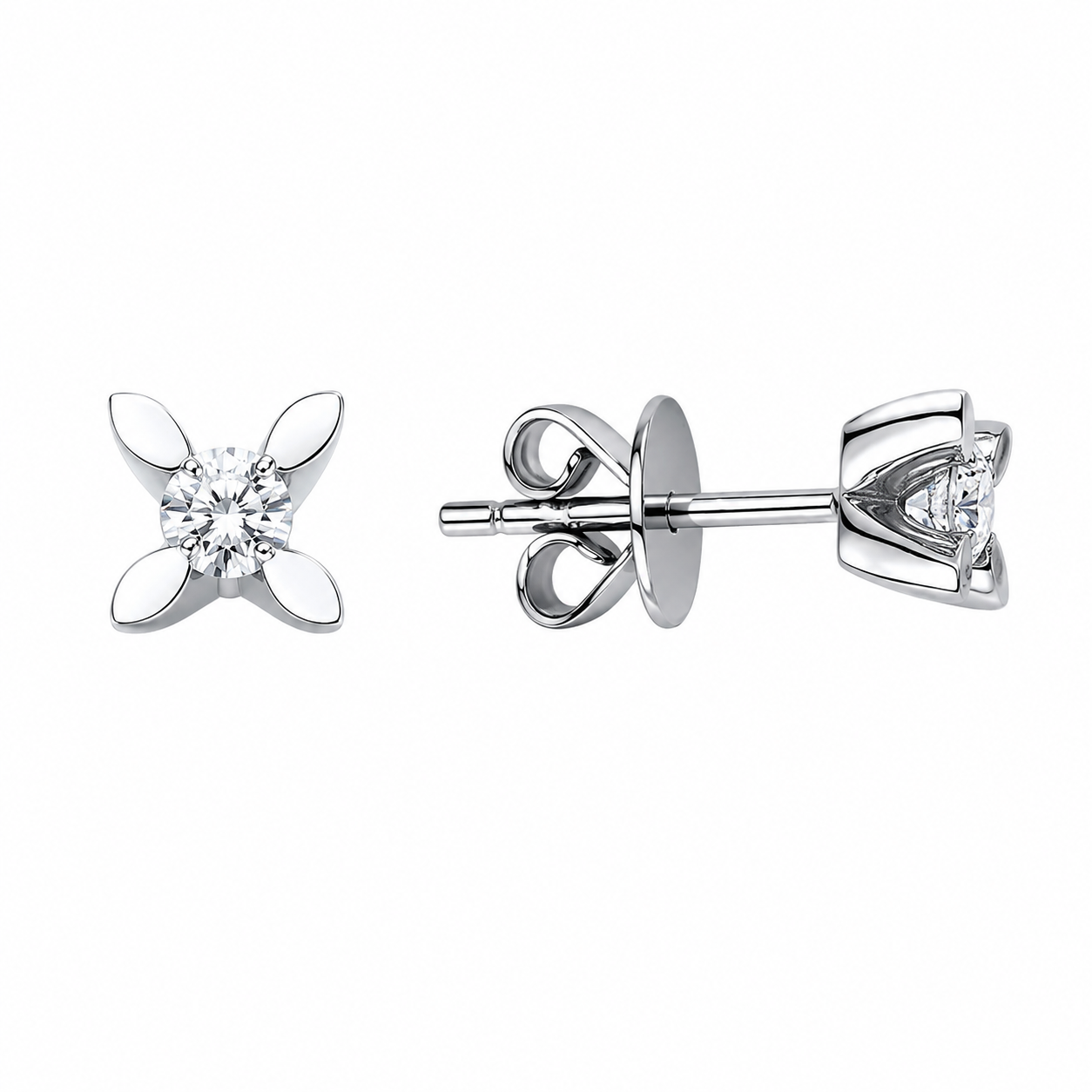 0,30 Ct Doğal Pırlanta Londia Kelebek Tasarım Tektaş Set 14K Altın
