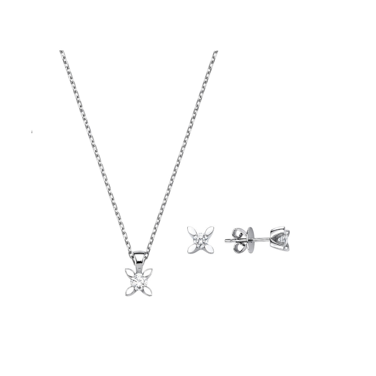 0,30 Ct Doğal Pırlanta Londia Kelebek Tasarım Tektaş Set 14K Altın