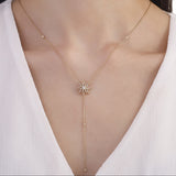 0,35 Karat Pırlantalı Yıldız Tasarım Kolye, 14 Ayar Saf Altın