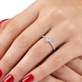 0.40 Ct. Doğal Pırlanta Yan Taşlı Tasarım Yüzük, 14 Ayar Altın